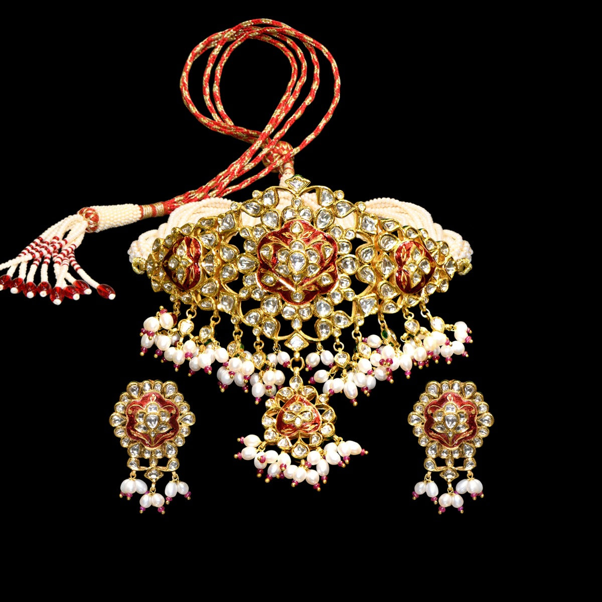 Chestnut Polki Necklace Set