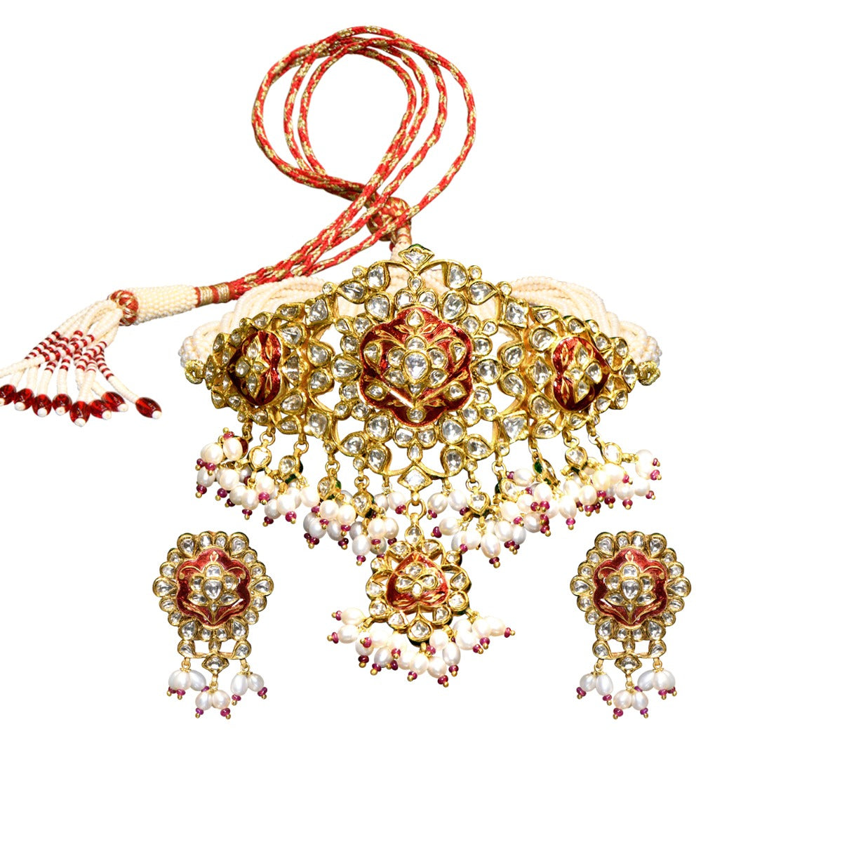 Chestnut Polki Necklace Set