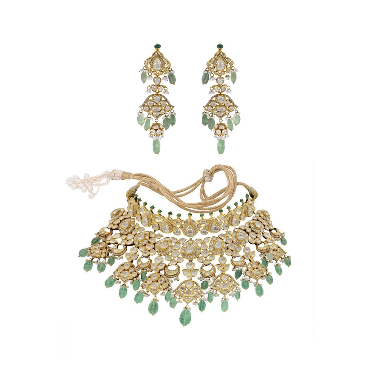 Green Hornet Polki Necklace Set