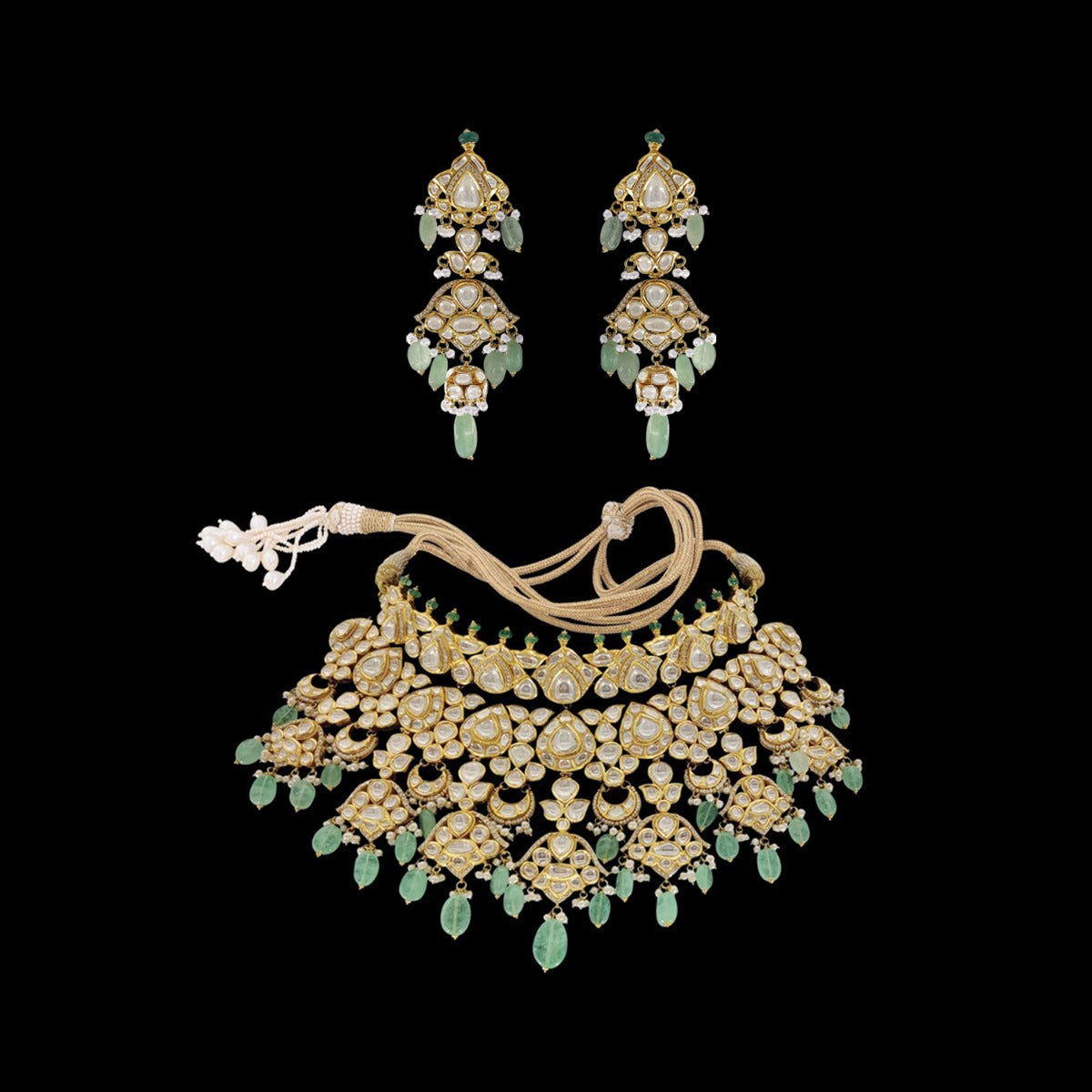Green Hornet Polki Necklace Set