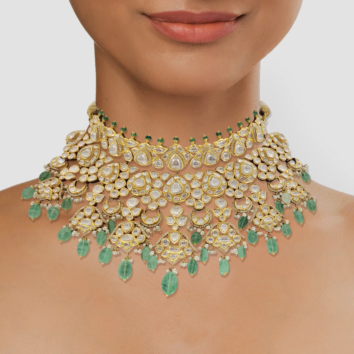 Green Hornet Polki Necklace Set