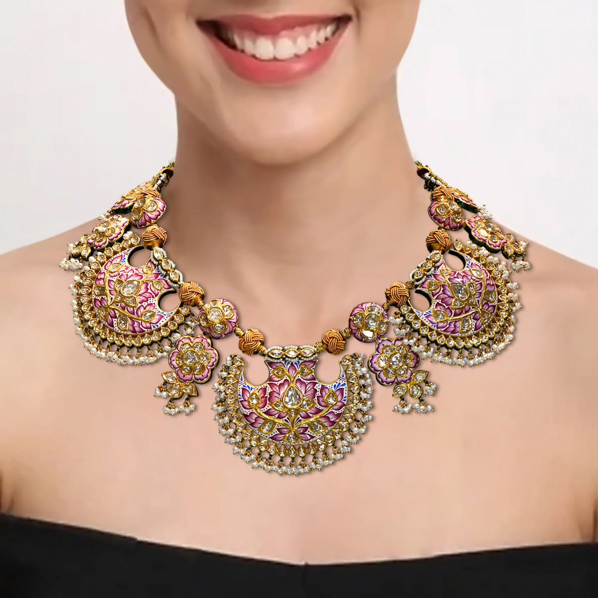 Gorgeous Paisley Polki Necklace Set
