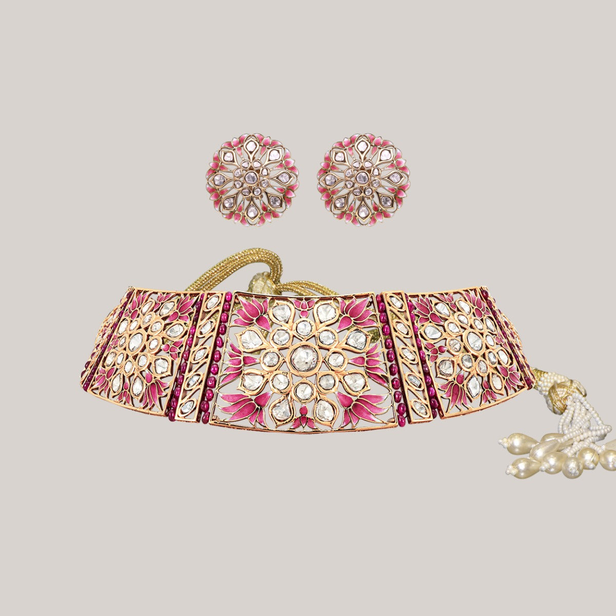 Lotus Dal Polki Choker Set