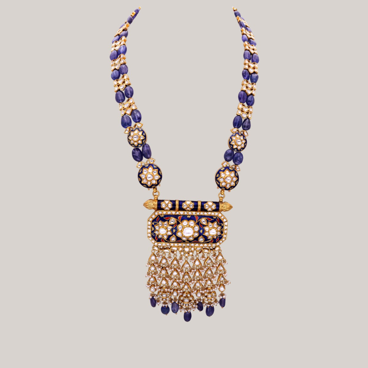 Azure Elegance Polki Necklace Set