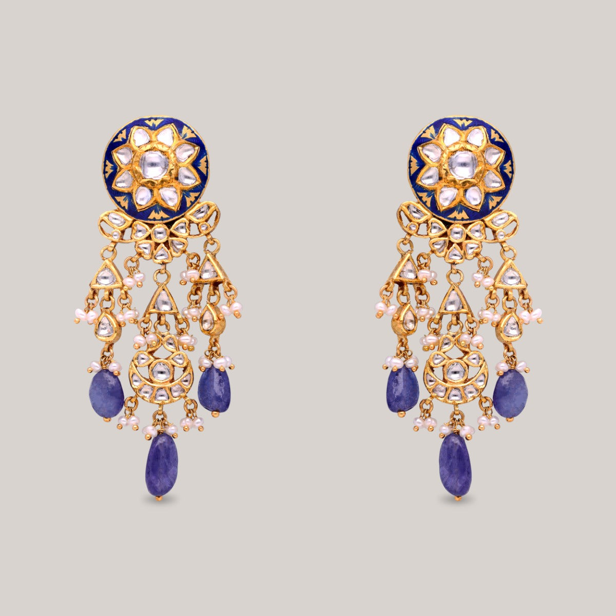 Azure Elegance Polki Necklace Set