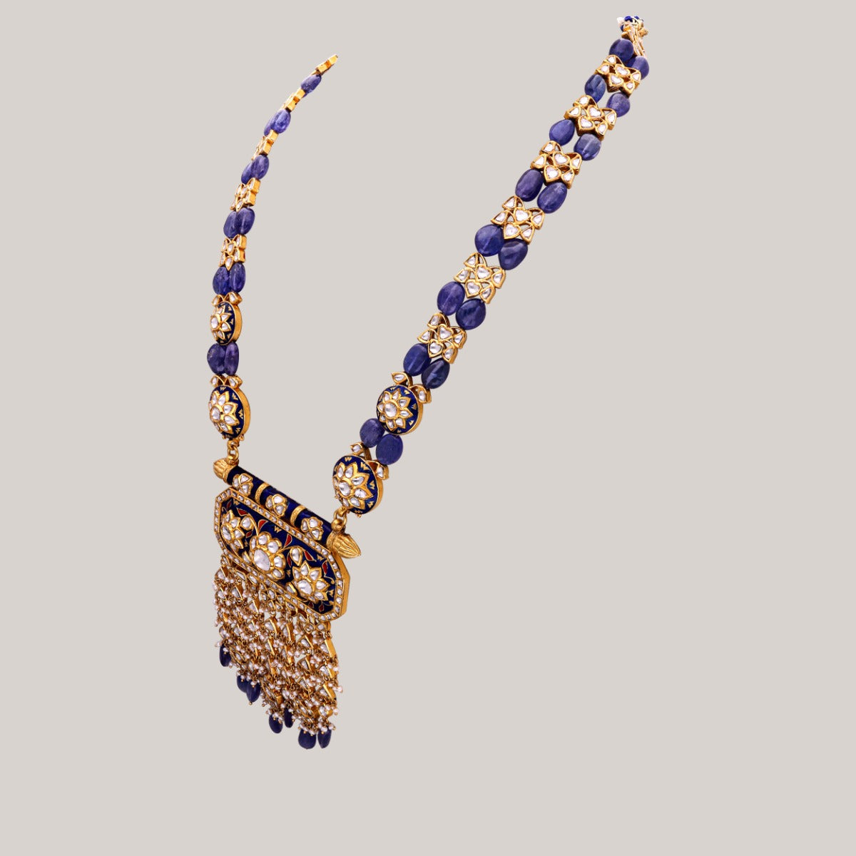 Azure Elegance Polki Necklace Set