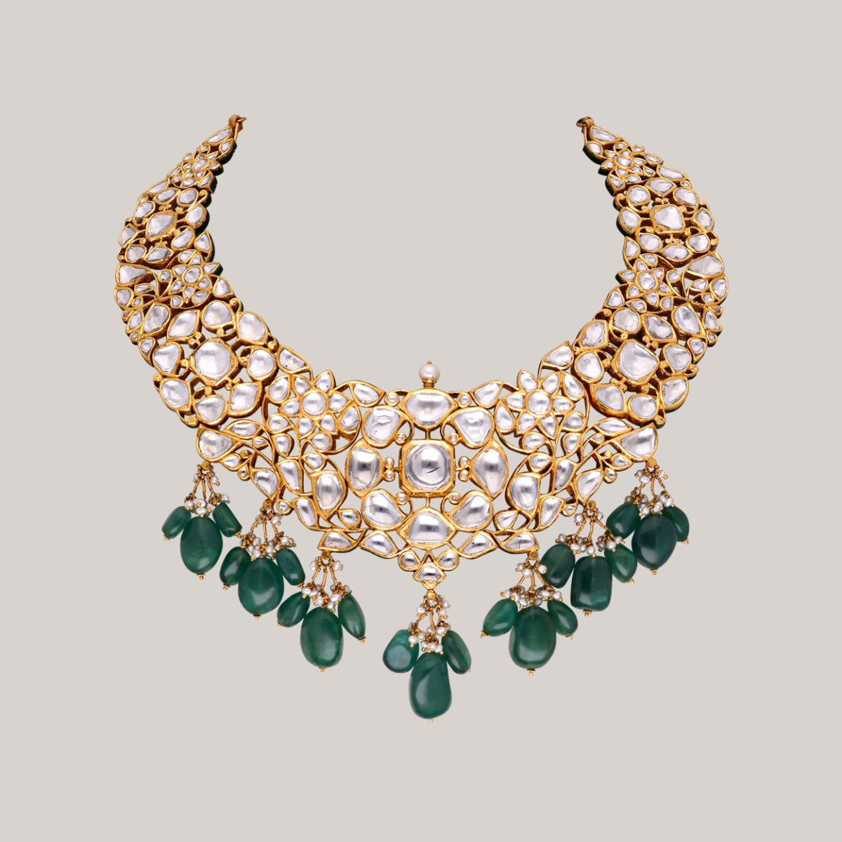 Aurora Bloom Polki Necklace Set
