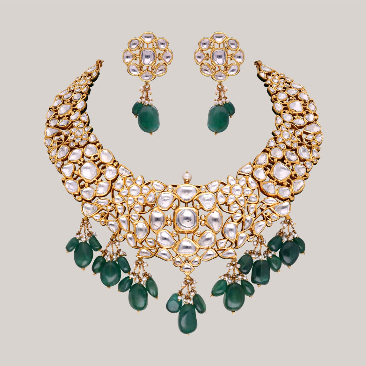 Aurora Bloom Polki Necklace Set