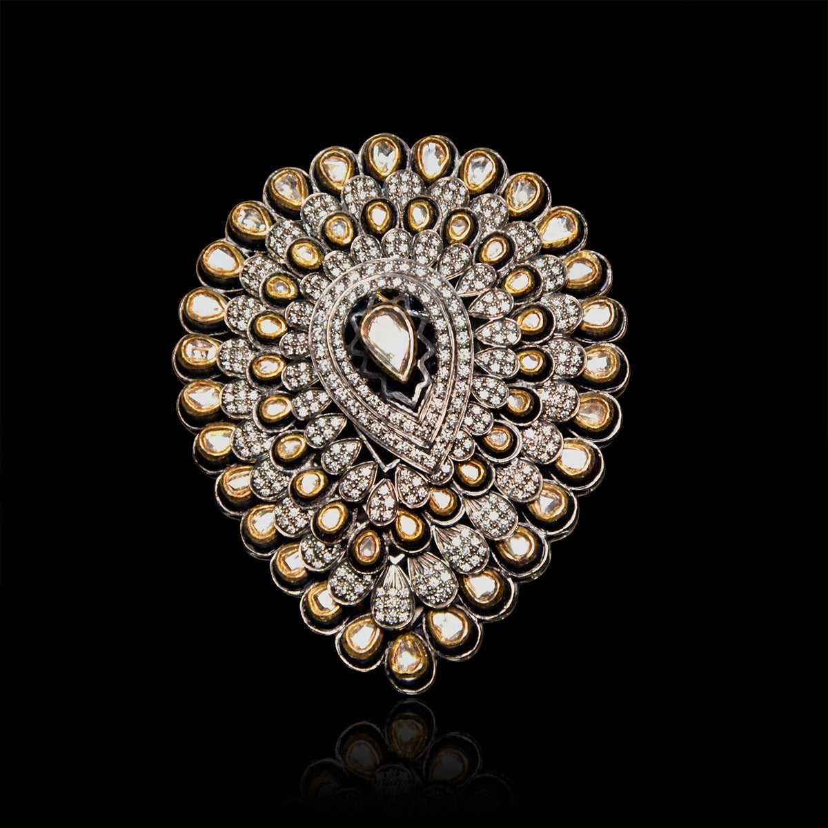 Inverted Dew Drop Polki Pendant