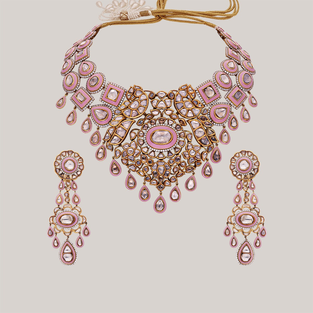 Princess Polki Winding Necklace Set