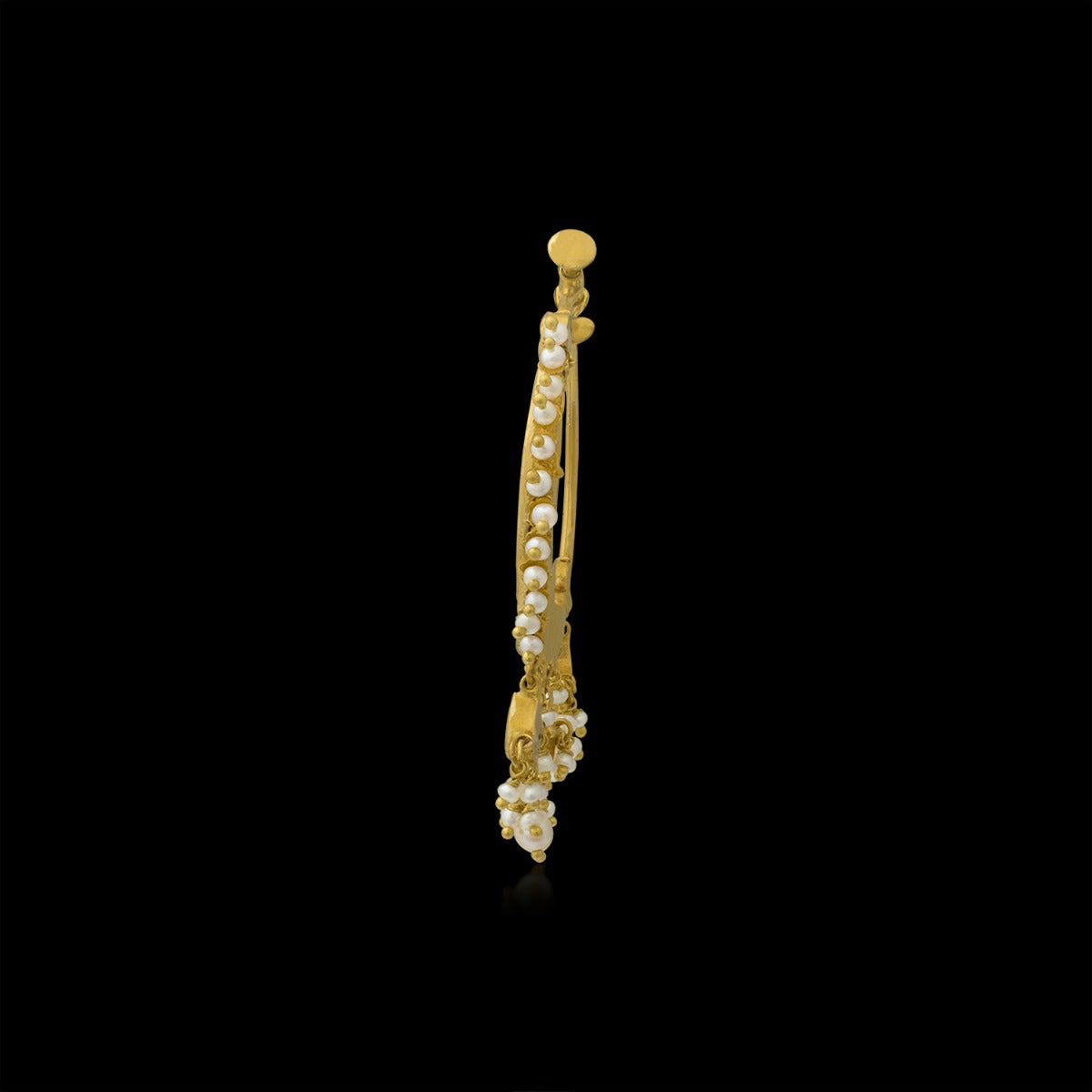 Rounded Space Polki Nose Pin