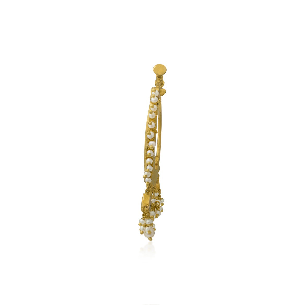 Rounded Space Polki Nose Pin
