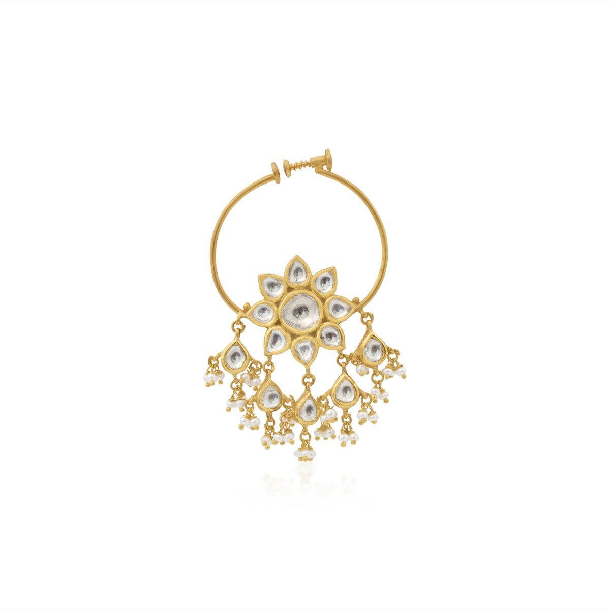 Alka Floral Polki Nose Pin