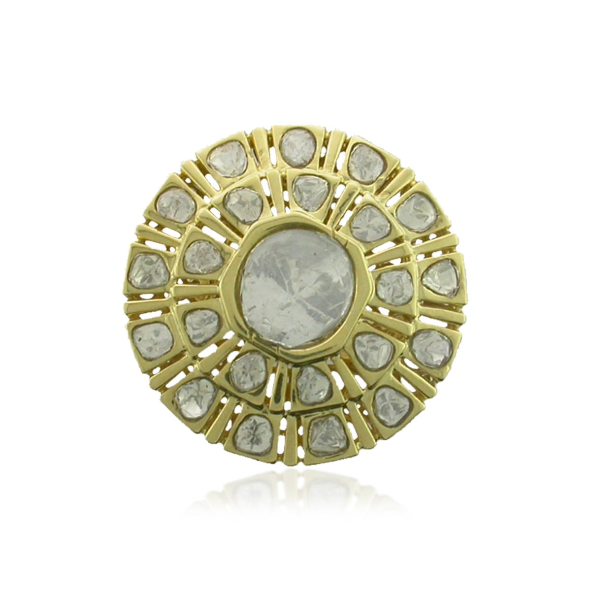 Flat Globe Polki Ring