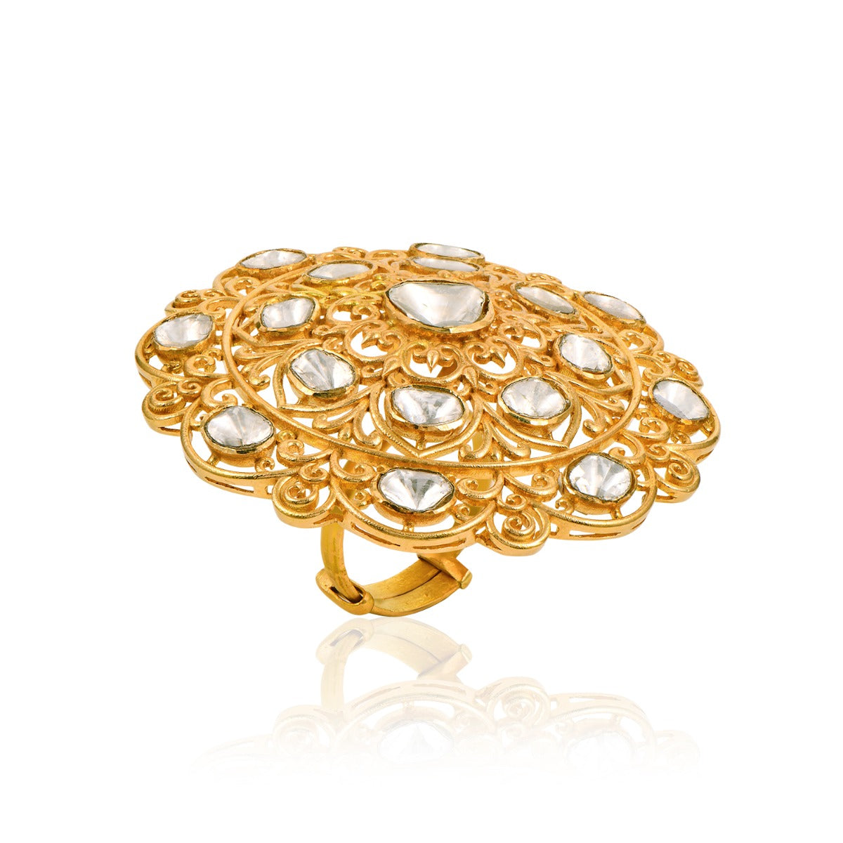 Malina Curve Polki Ring