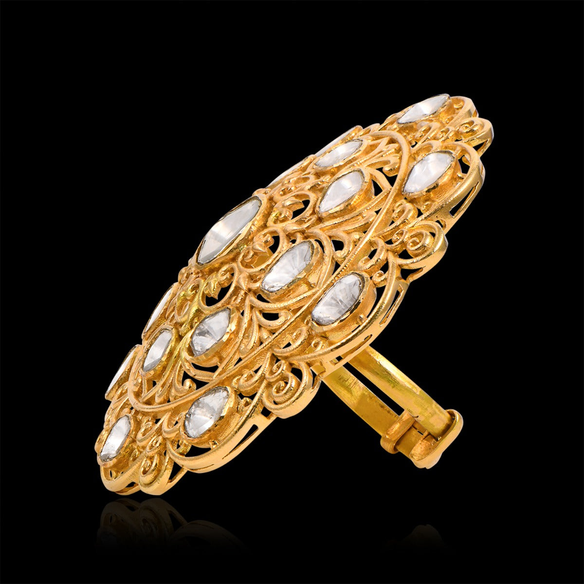 Malina Curve Polki Ring