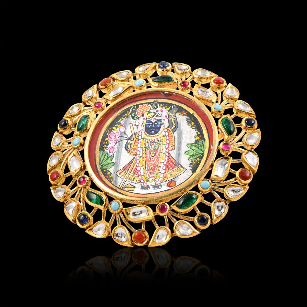Shreeji Shrinathji Polki Ring