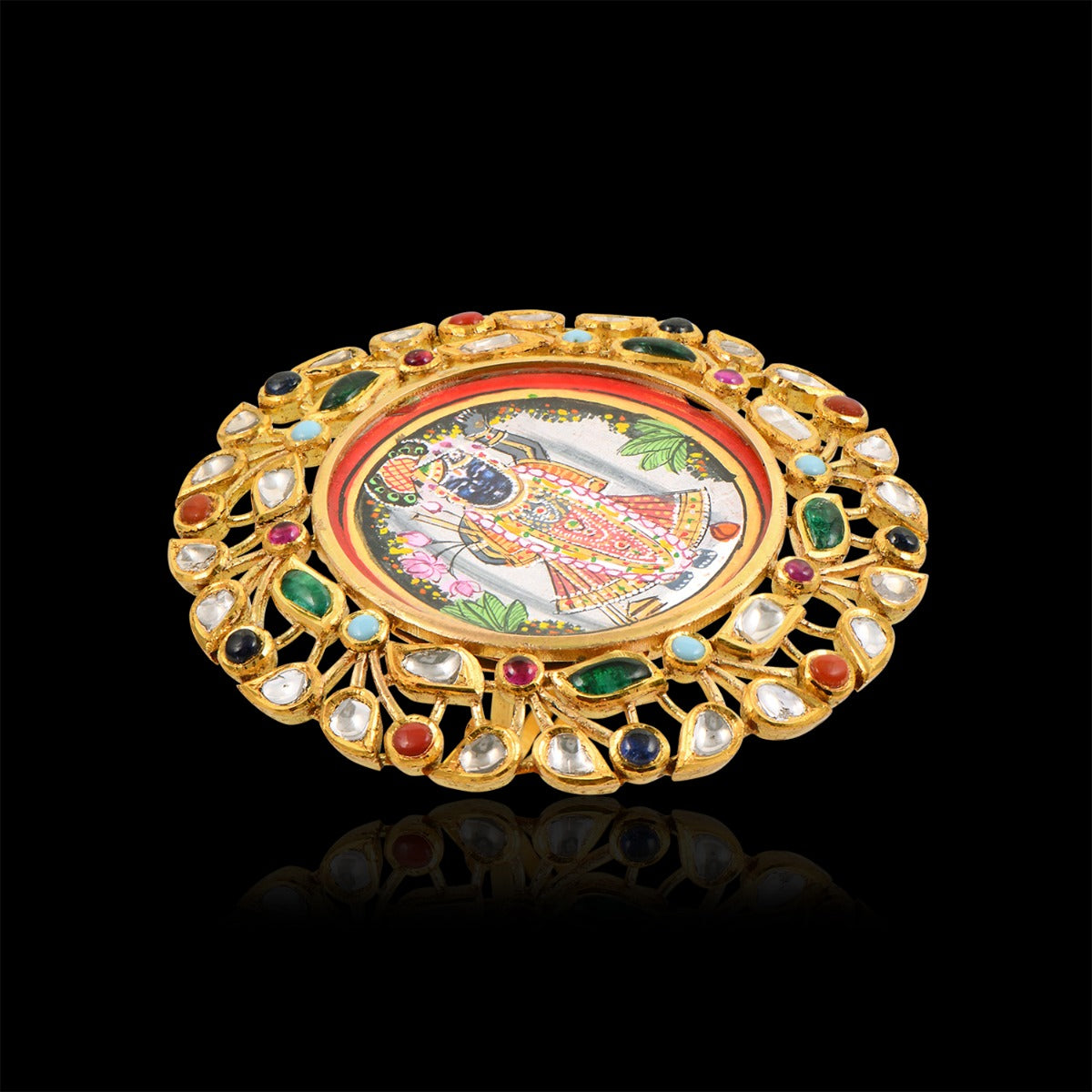 Shreeji Shrinathji Polki Ring