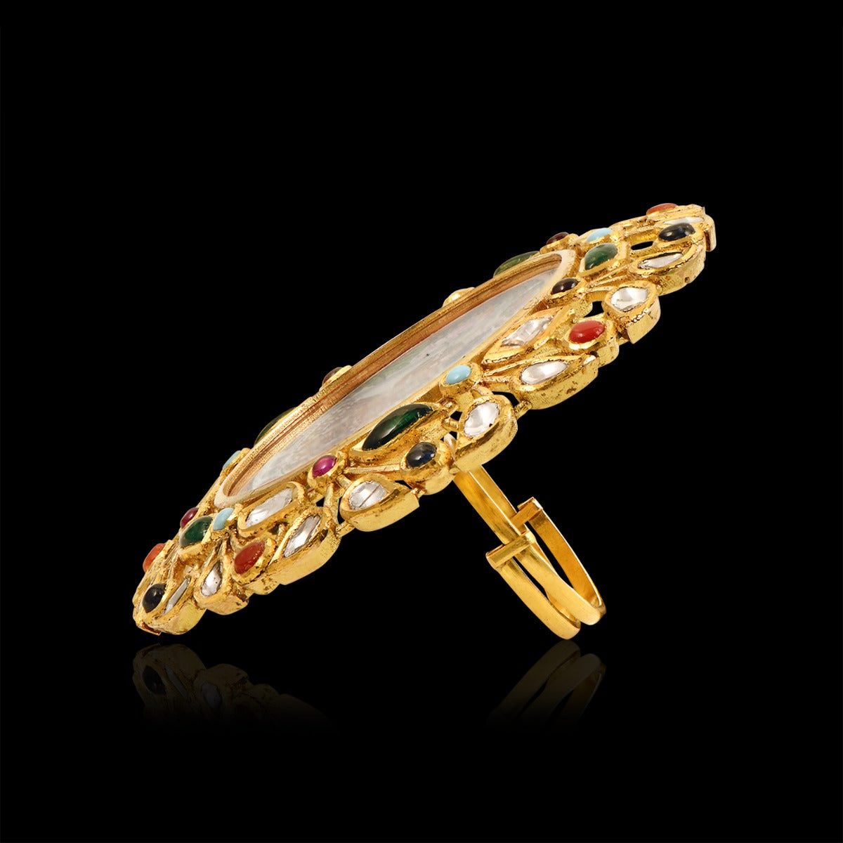 Shreeji Shrinathji Polki Ring