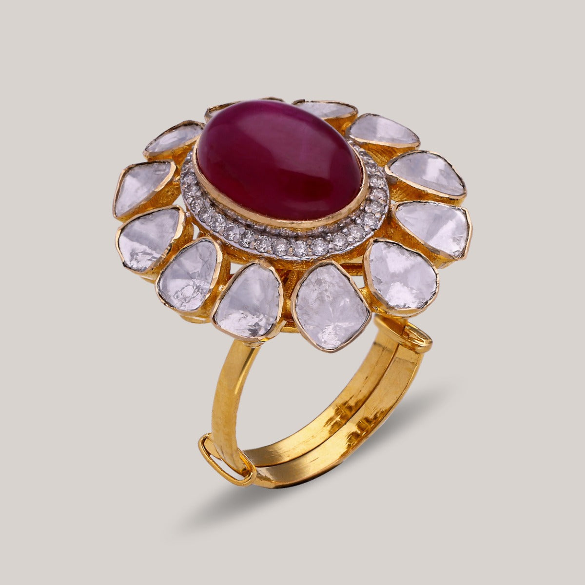 Rubinus Polki Ring