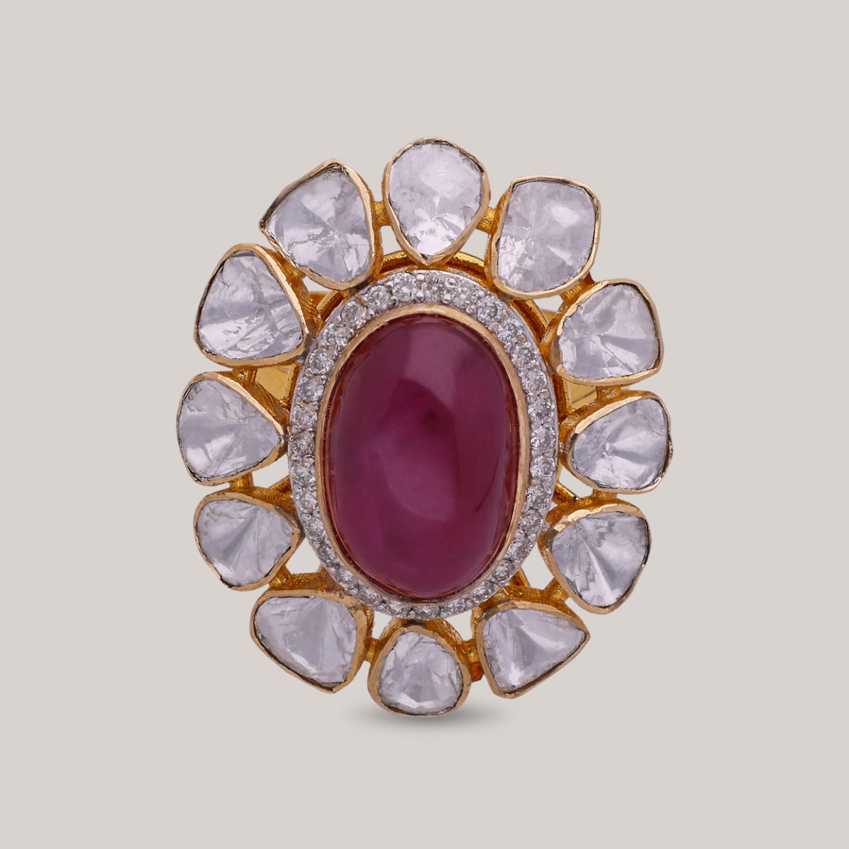 Rubinus Polki Ring