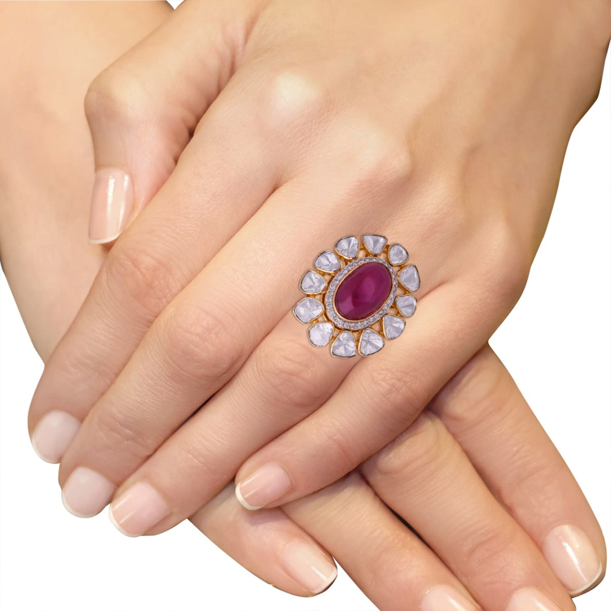 Rubinus Polki Ring