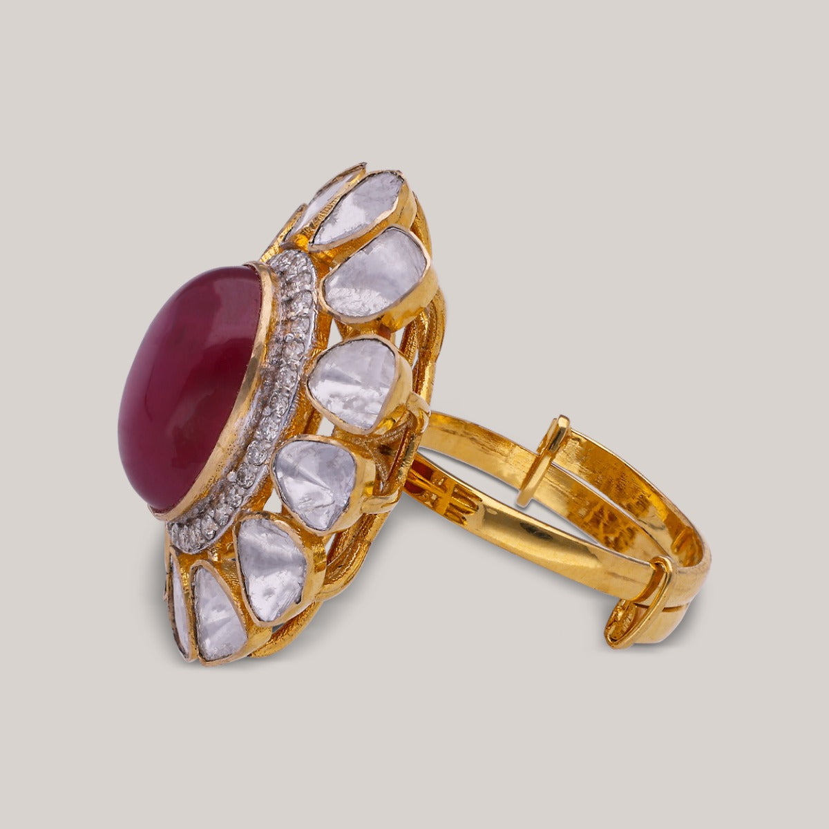 Rubinus Polki Ring