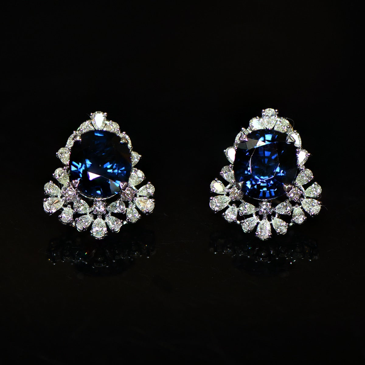 Shiny Blue Diamond Earrings