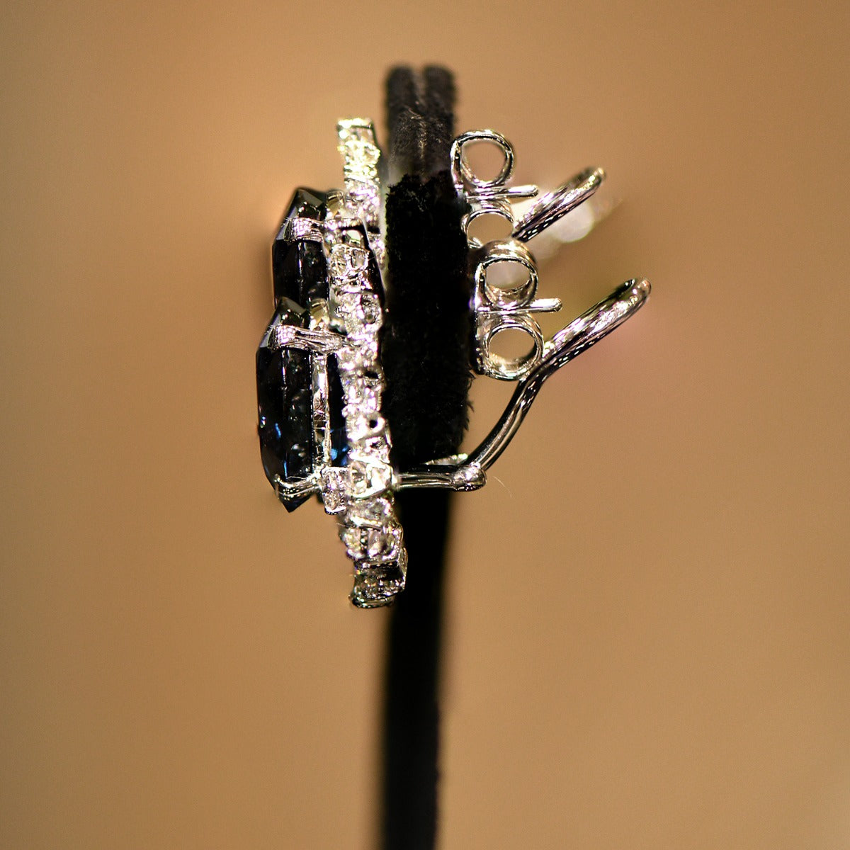 Shiny Blue Diamond Earrings