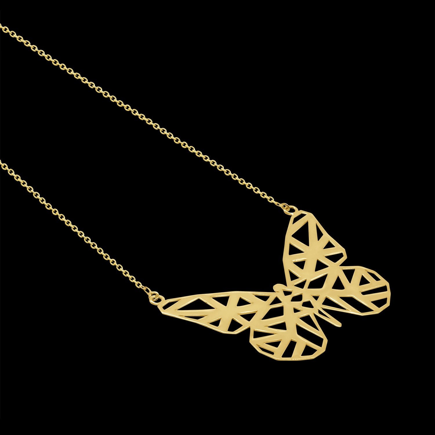 Golden Winged Butterfly Necklace