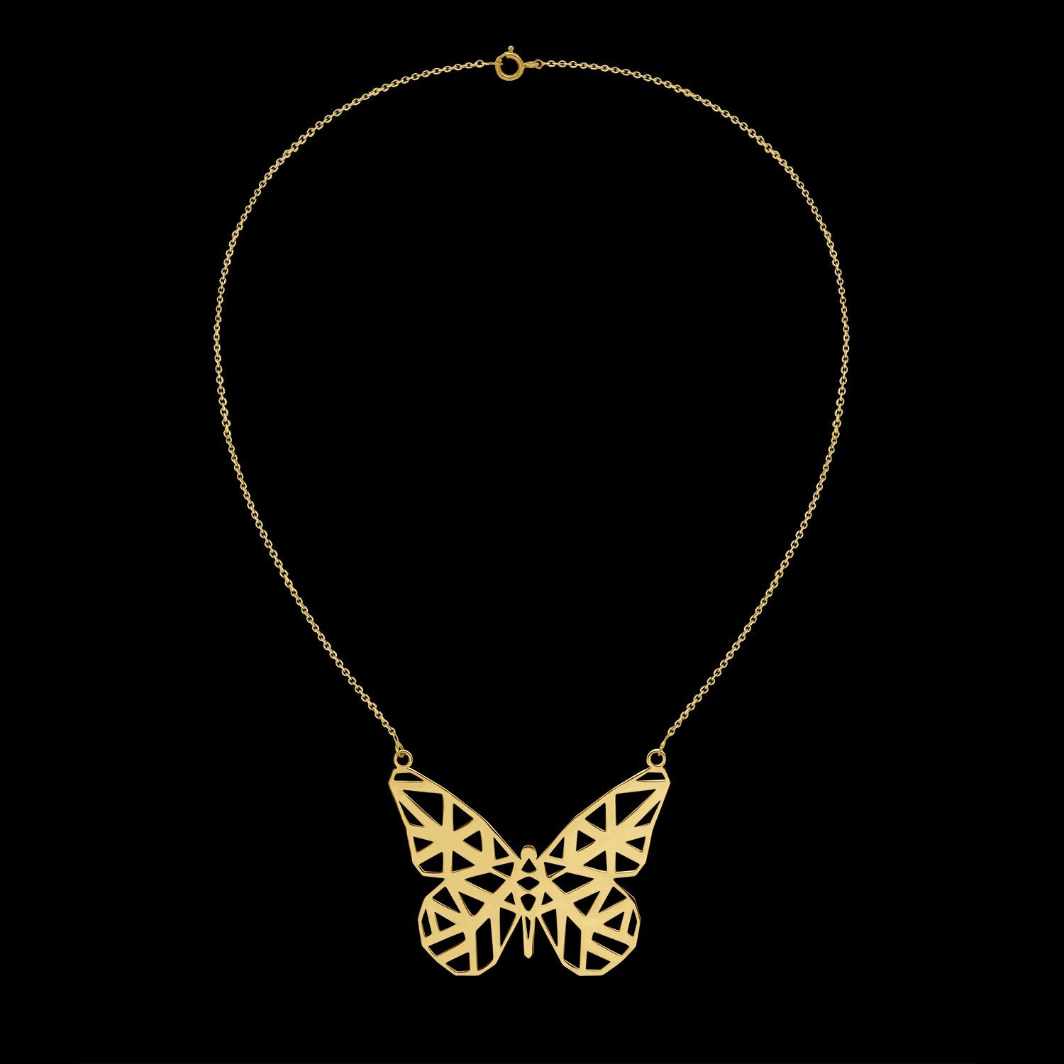 Golden Winged Butterfly Necklace