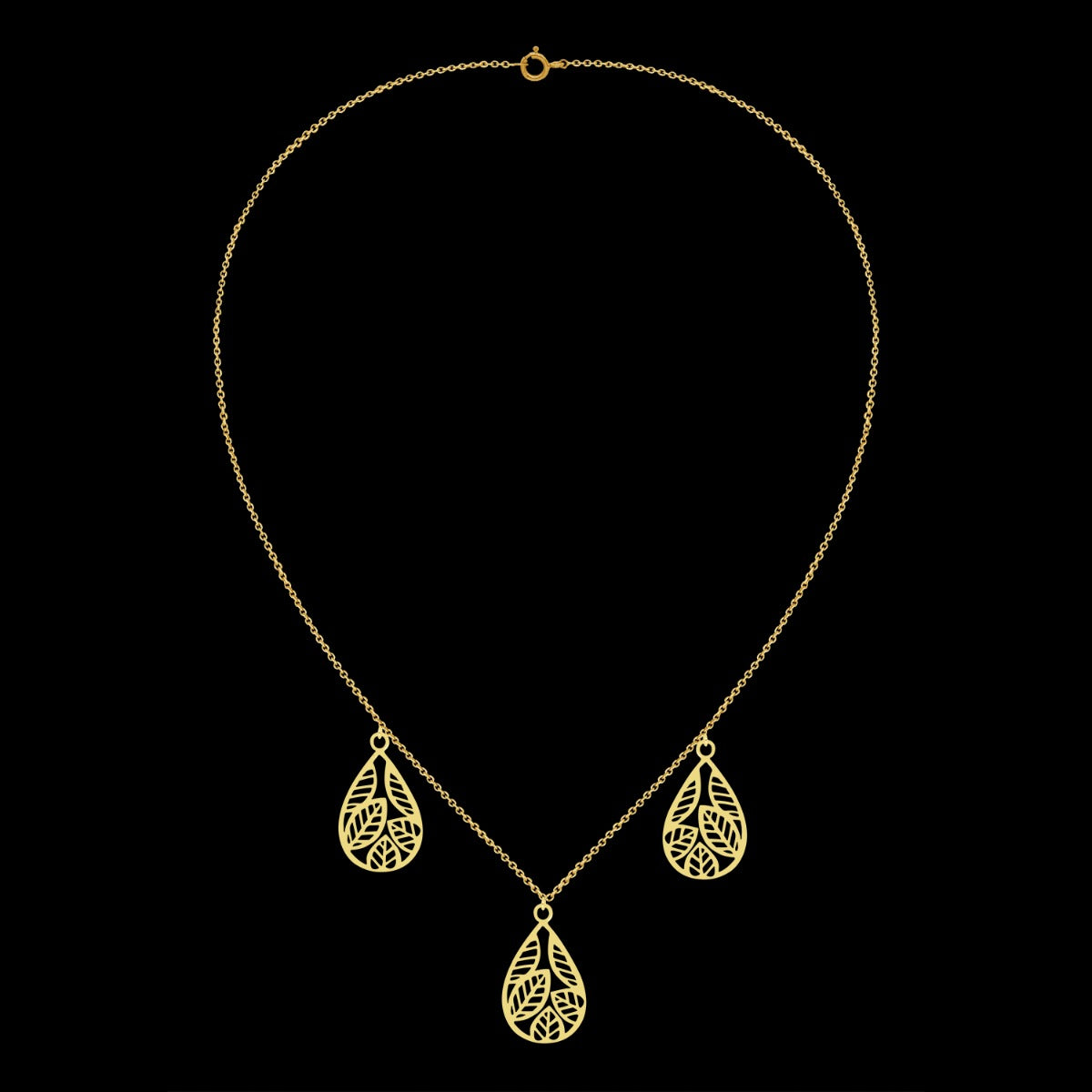 Ornate Leaf Chain Necklace