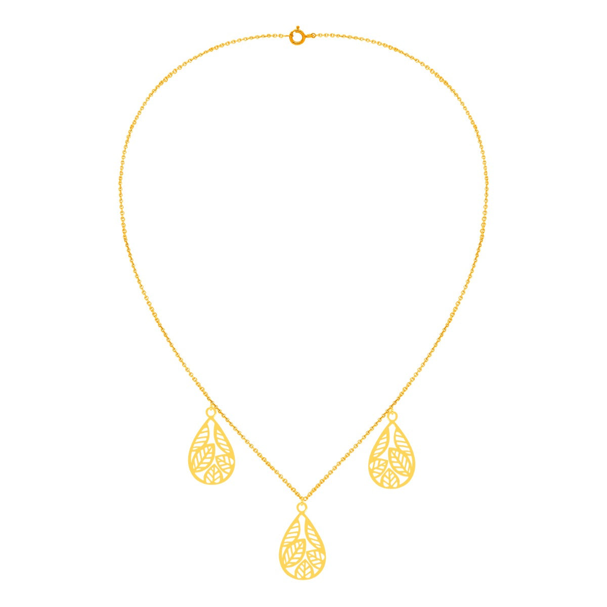 Ornate Leaf Chain Necklace