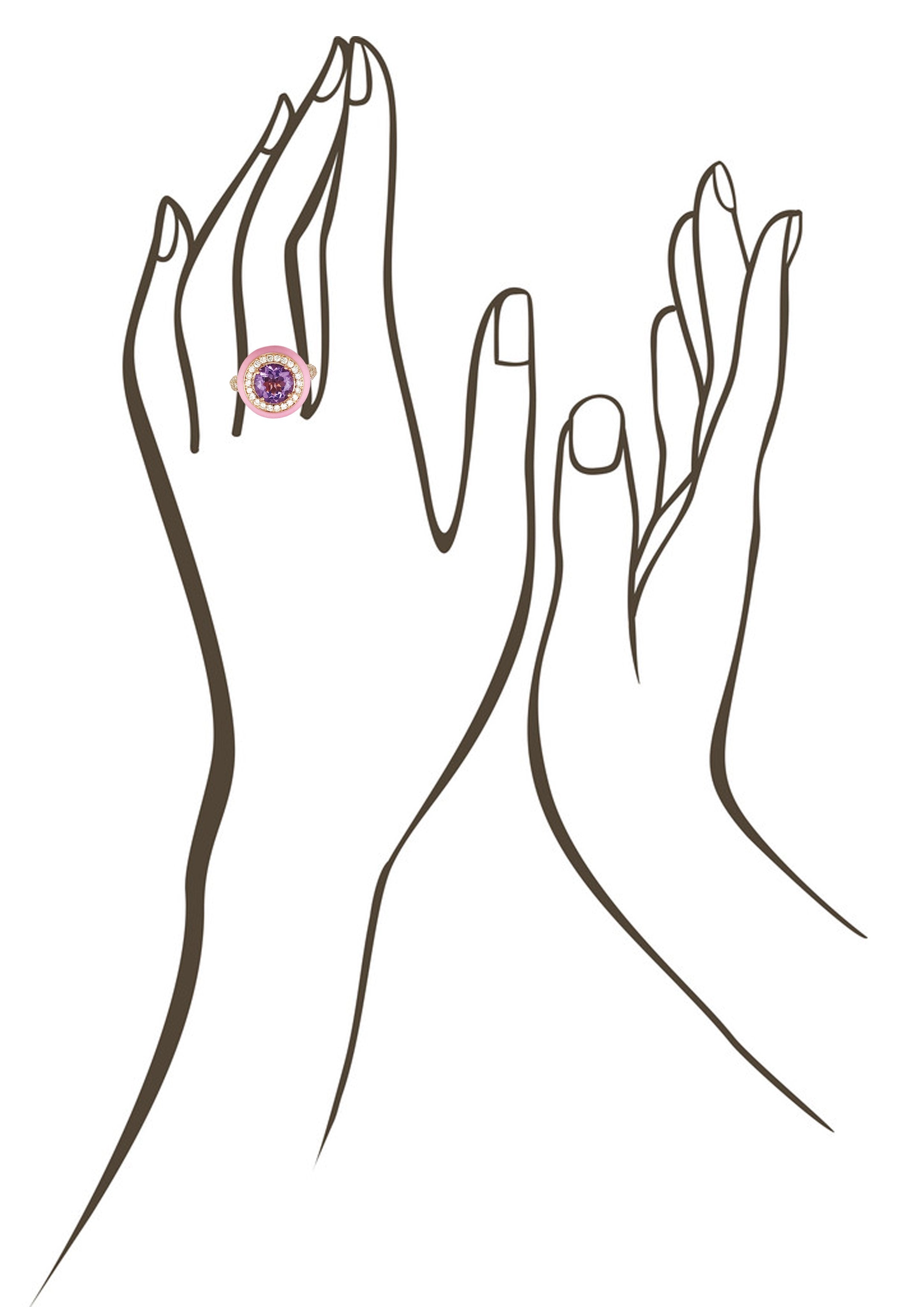 Baby Pink Ceramic Diamond Ring