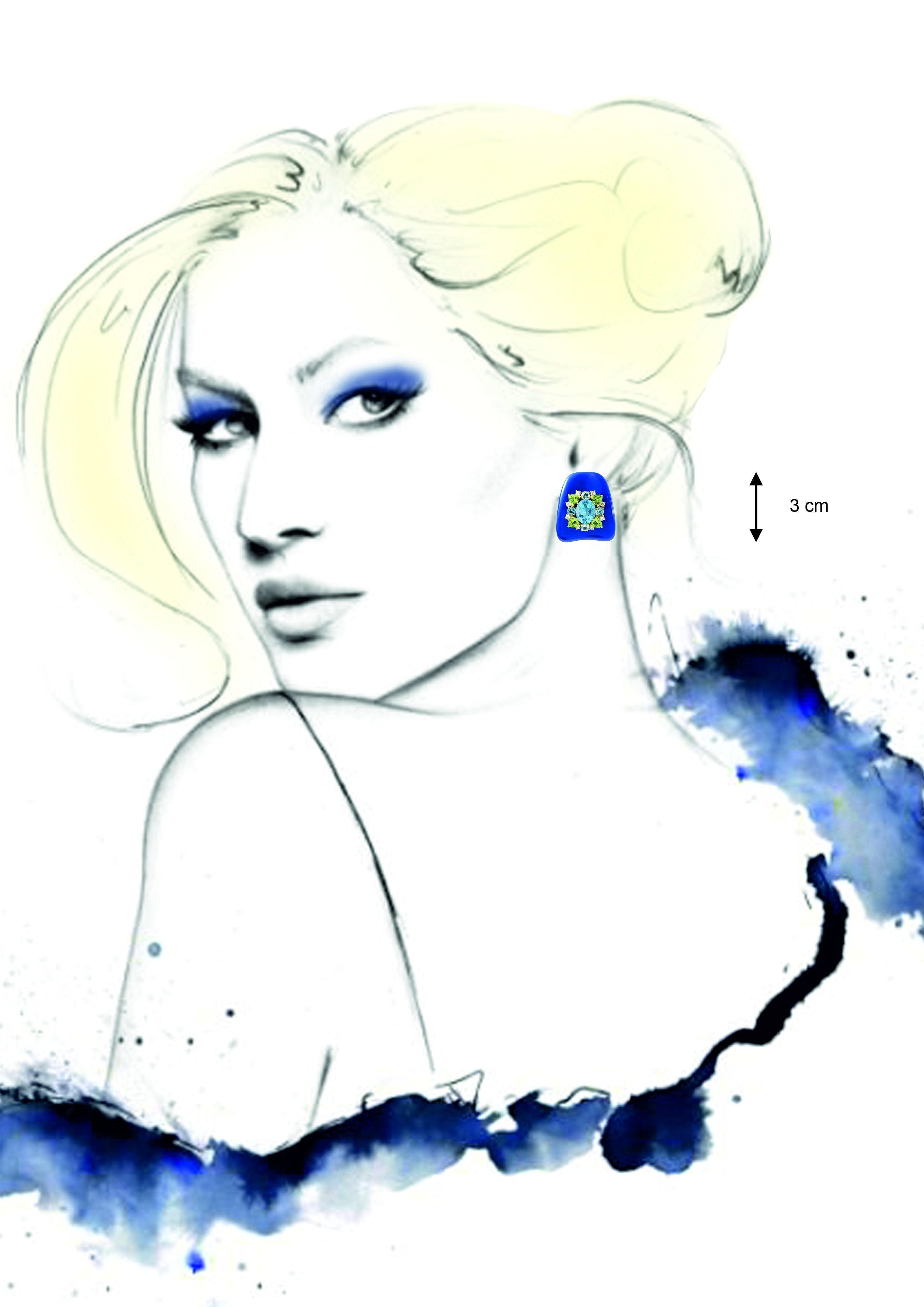 Electric Blue Ceramic Diamond Tops