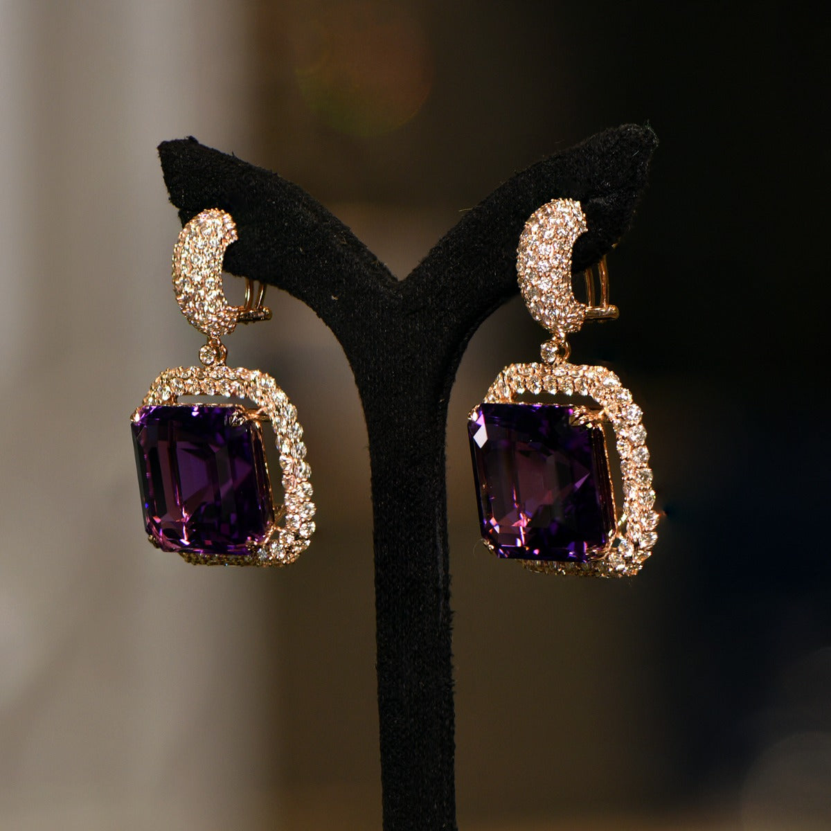 Purple Haze Diamond Earrings