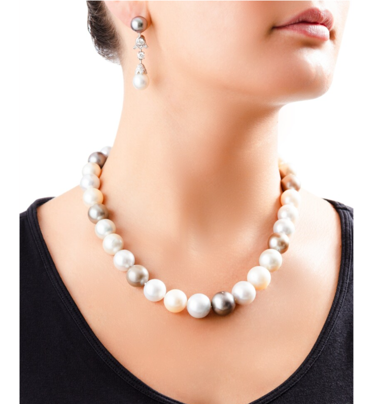 Celina Pearl and Diamond Necklace Set