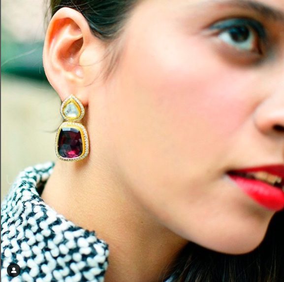 Stone Head Polki Earrings