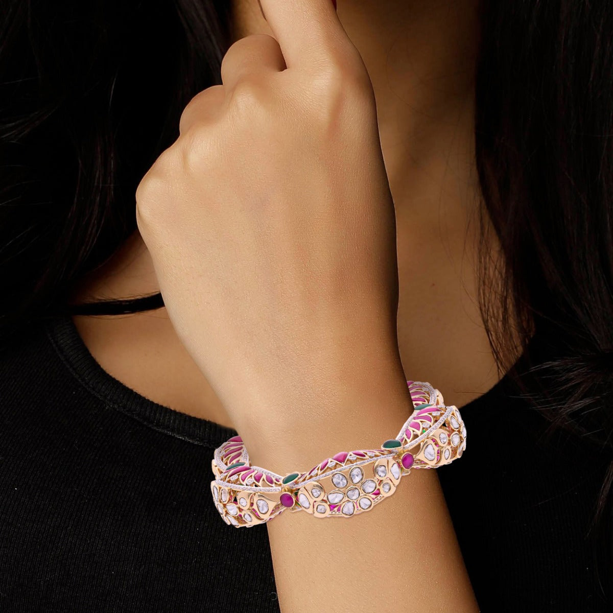 Geranium Diamond Bangle