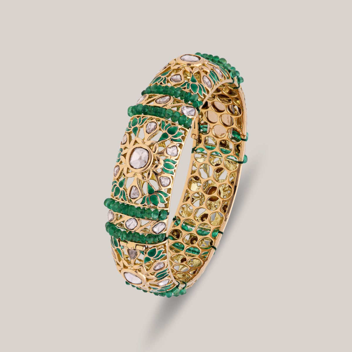 Dal Lake Lotus Polki Bangle