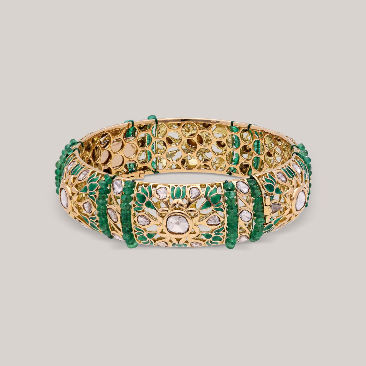 Dal Lake Lotus Polki Bangle
