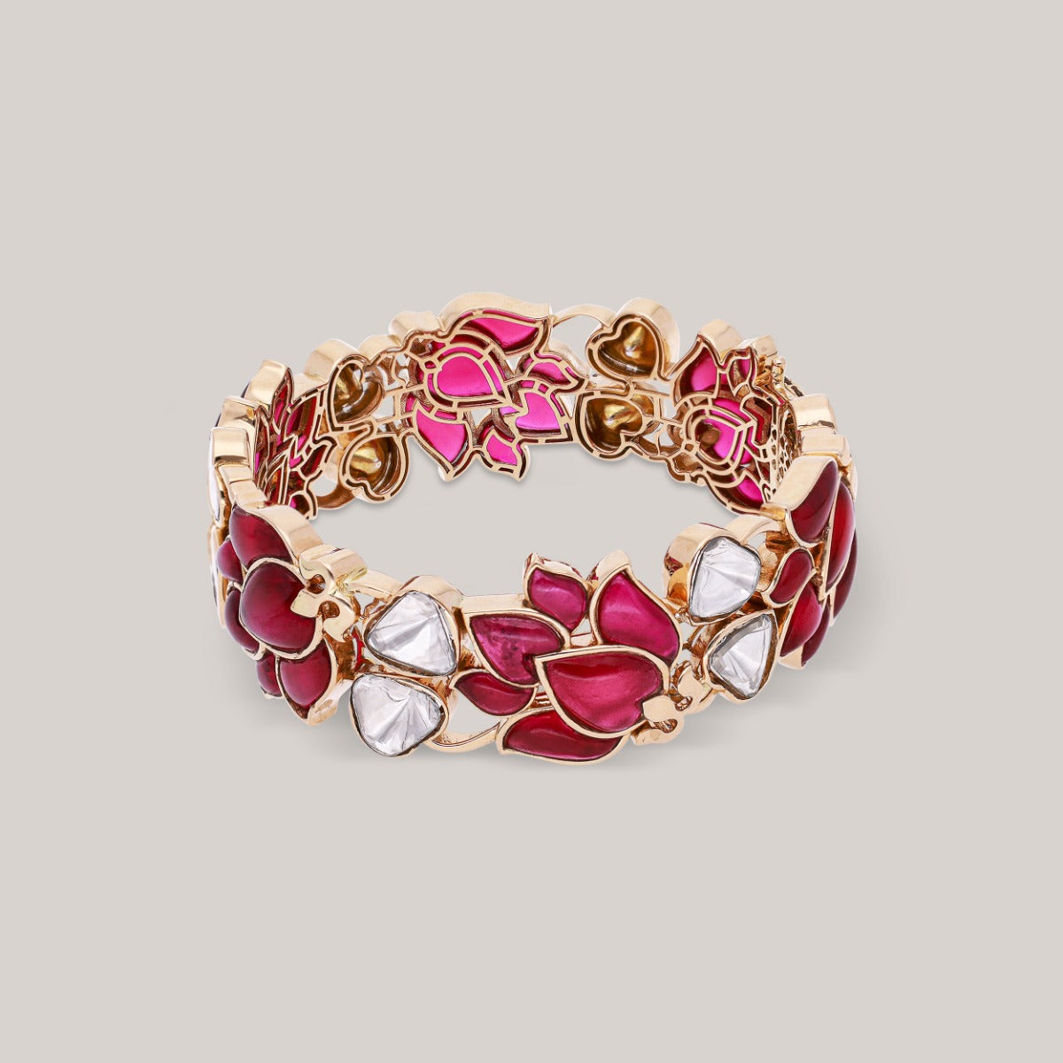 Exquisite Lotus Polki Bangle