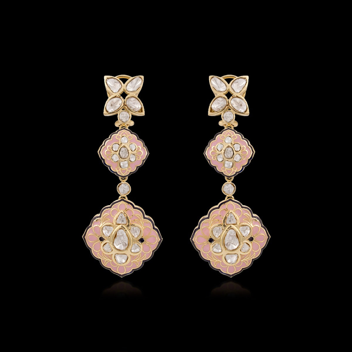 Peach Pulp Polki Earrings
