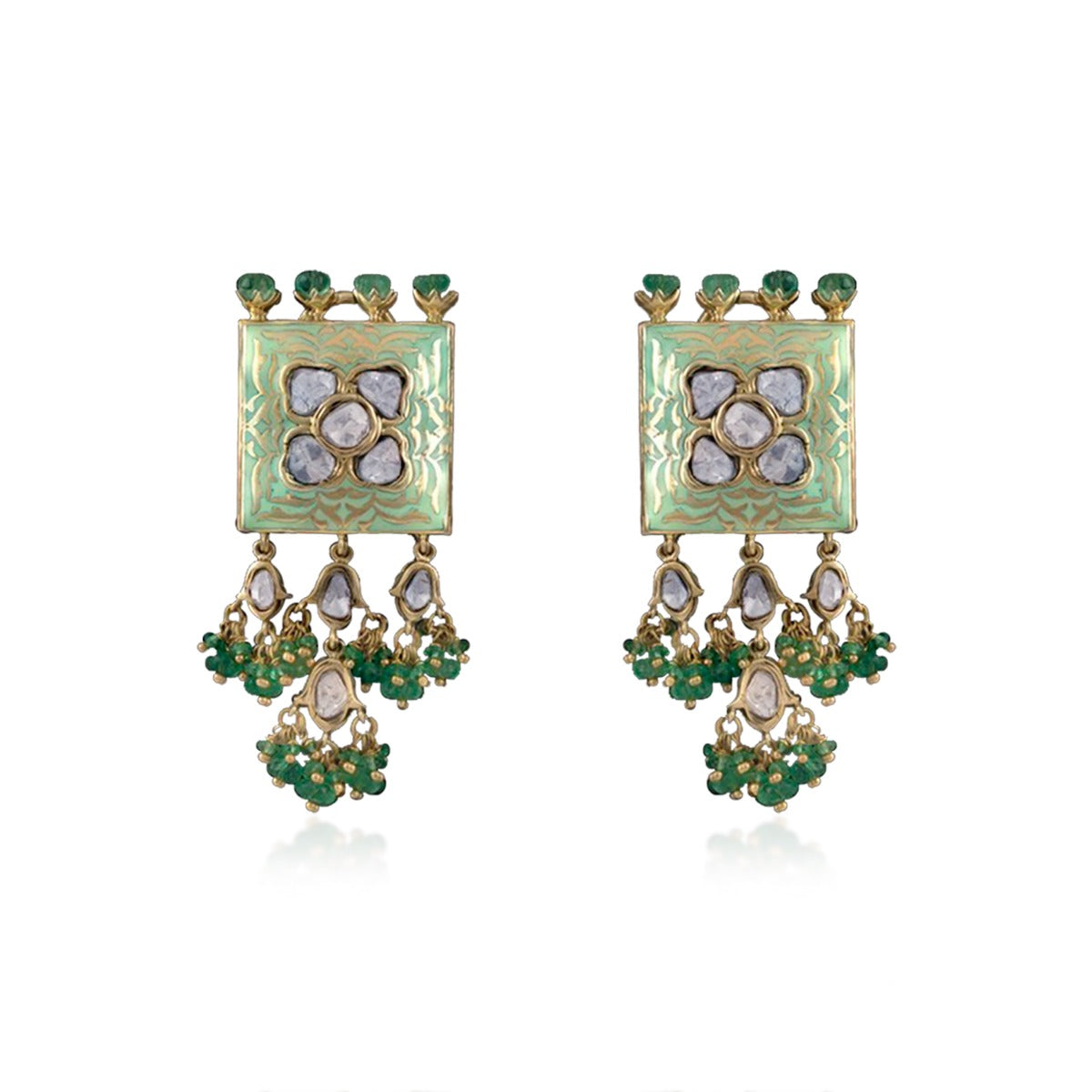 Bella Classy Gemstone Polki Earrings