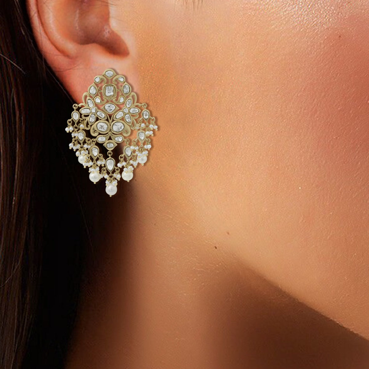 Pine Forest Polki Earrings