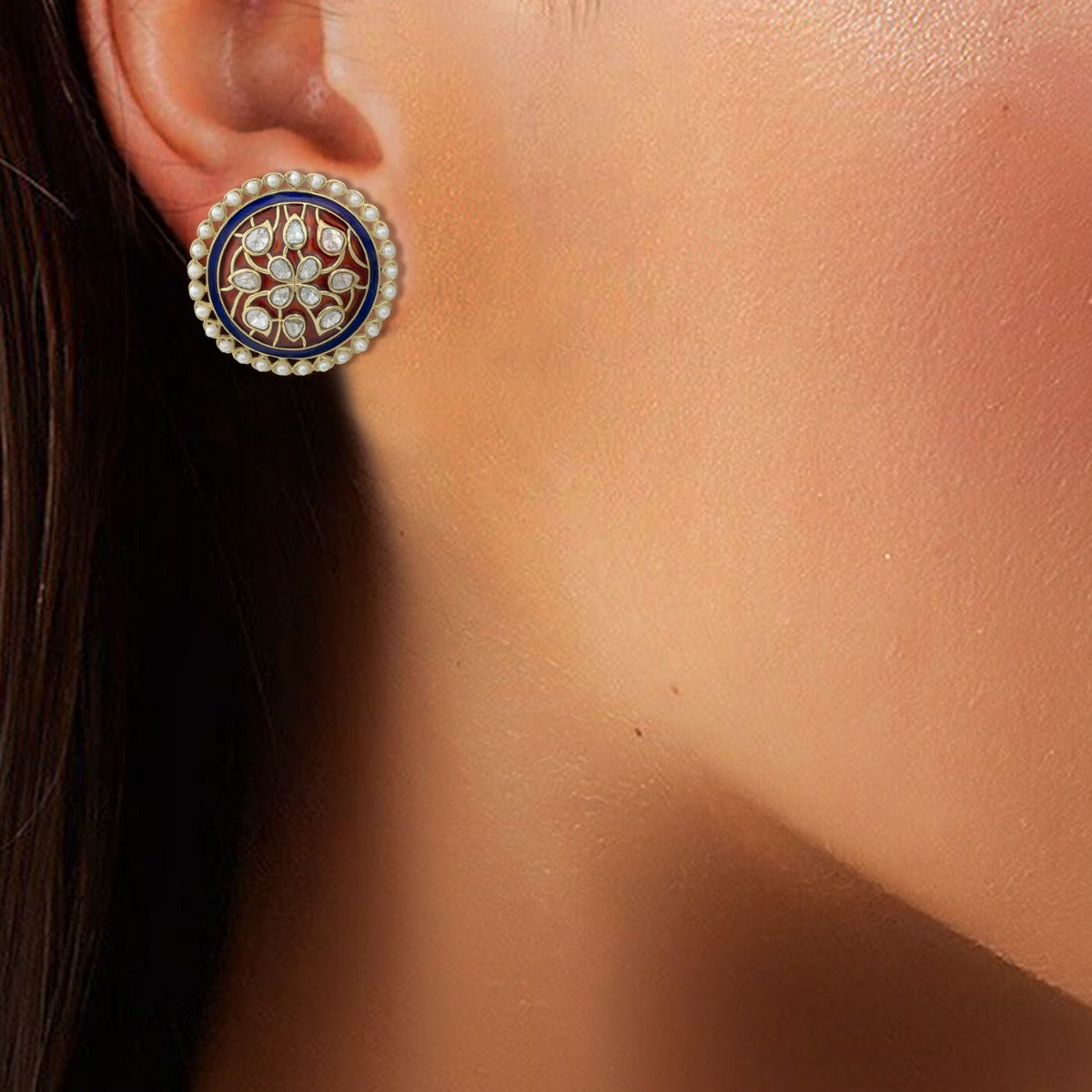 Round Robin Polki Earrings