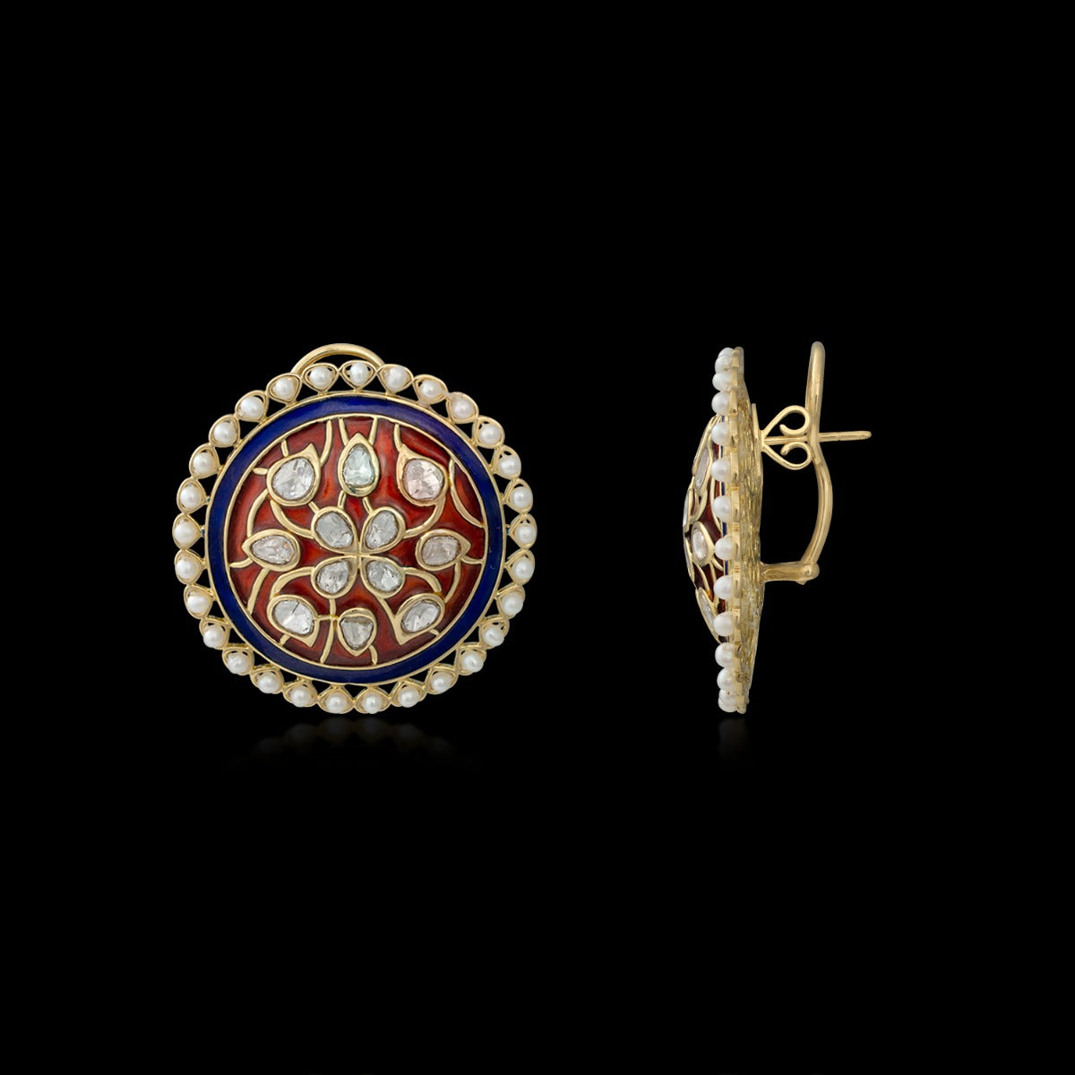 Round Robin Polki Earrings