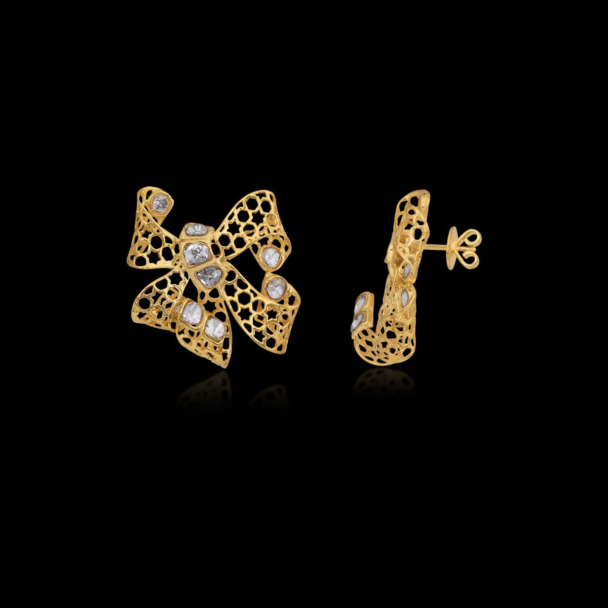 Crumply Polki Earrings
