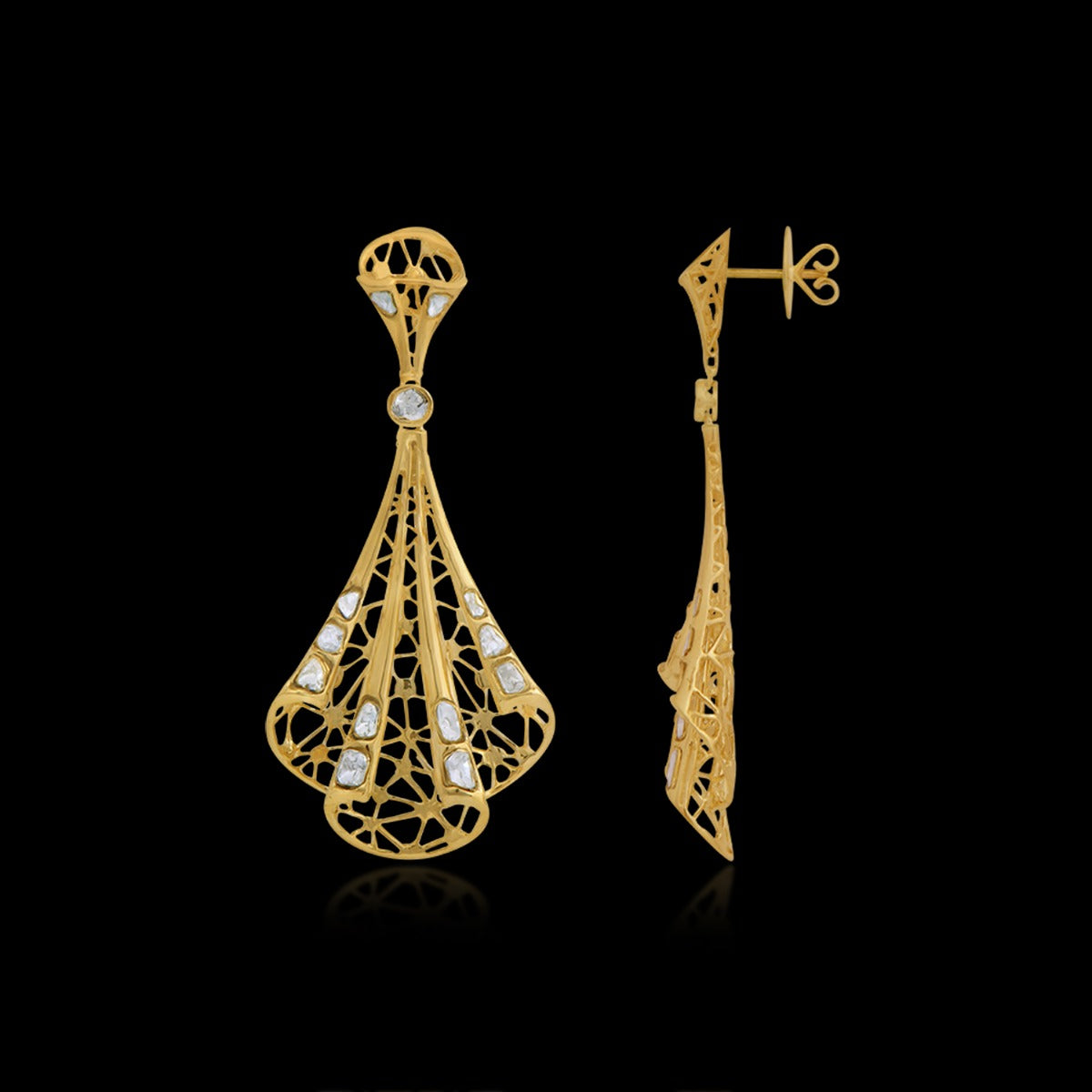 Mesh Polki Earrings