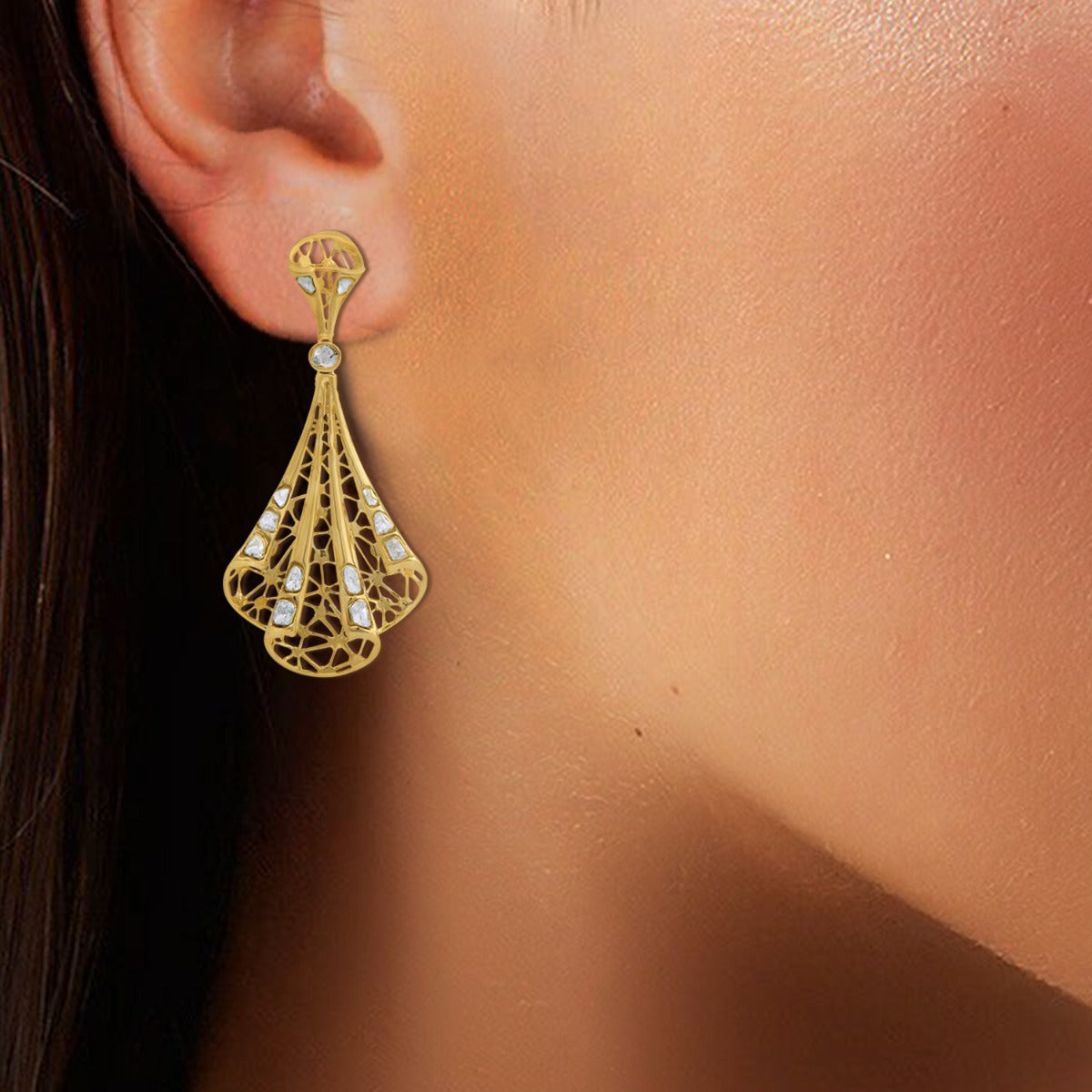 Mesh Polki Earrings